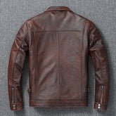 Vintage Red Brown Genuine Leather Jacket Men Soft Real Cowhide Black Winter Coat Biker Jackets Jaqueta Masculina De Couro SHOPEZRA L.L.C.