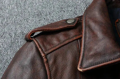 Vintage Red Brown Genuine Leather Jacket Men Soft Real Cowhide Black Winter Coat Biker Jackets Jaqueta Masculina De Couro by Dropshipman