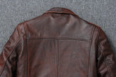 Vintage Red Brown Genuine Leather Jacket Men Soft Real Cowhide Black Winter Coat Biker Jackets Jaqueta Masculina De Couro SHOPEZRA L.L.C.