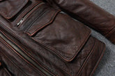 Vintage Red Brown Genuine Leather Jacket Men Soft Real Cowhide Black Winter Coat Biker Jackets Jaqueta Masculina De Couro SHOPEZRA L.L.C.
