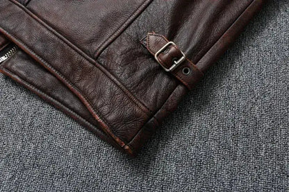 Vintage Red Brown Genuine Leather Jacket Men Soft Real Cowhide Black Winter Coat Biker Jackets Jaqueta Masculina De Couro by Dropshipman