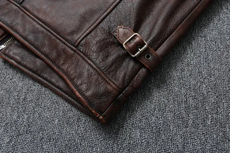 Vintage Red Brown Genuine Leather Jacket Men Soft Real Cowhide Black Winter Coat Biker Jackets Jaqueta Masculina De Couro SHOPEZRA L.L.C.