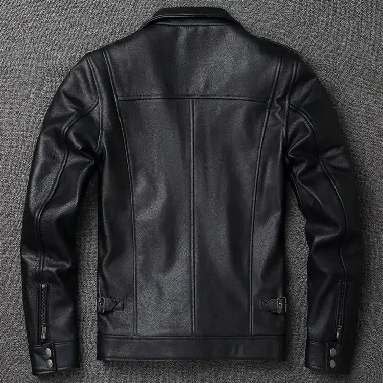 Vintage Red Brown Genuine Leather Jacket Men Soft Real Cowhide Black Winter Coat Biker Jackets Jaqueta Masculina De Couro SHOPEZRA L.L.C.