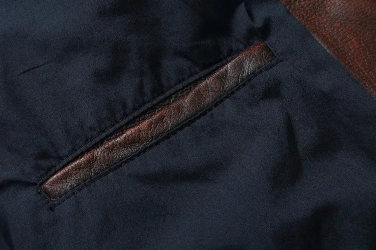 Vintage Red Brown Genuine Leather Jacket Men Soft Real Cowhide Black Winter Coat Biker Jackets Jaqueta Masculina De Couro SHOPEZRA L.L.C.