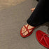 Sheepskin Grape Mom Heel 6cm High Slippers Women&