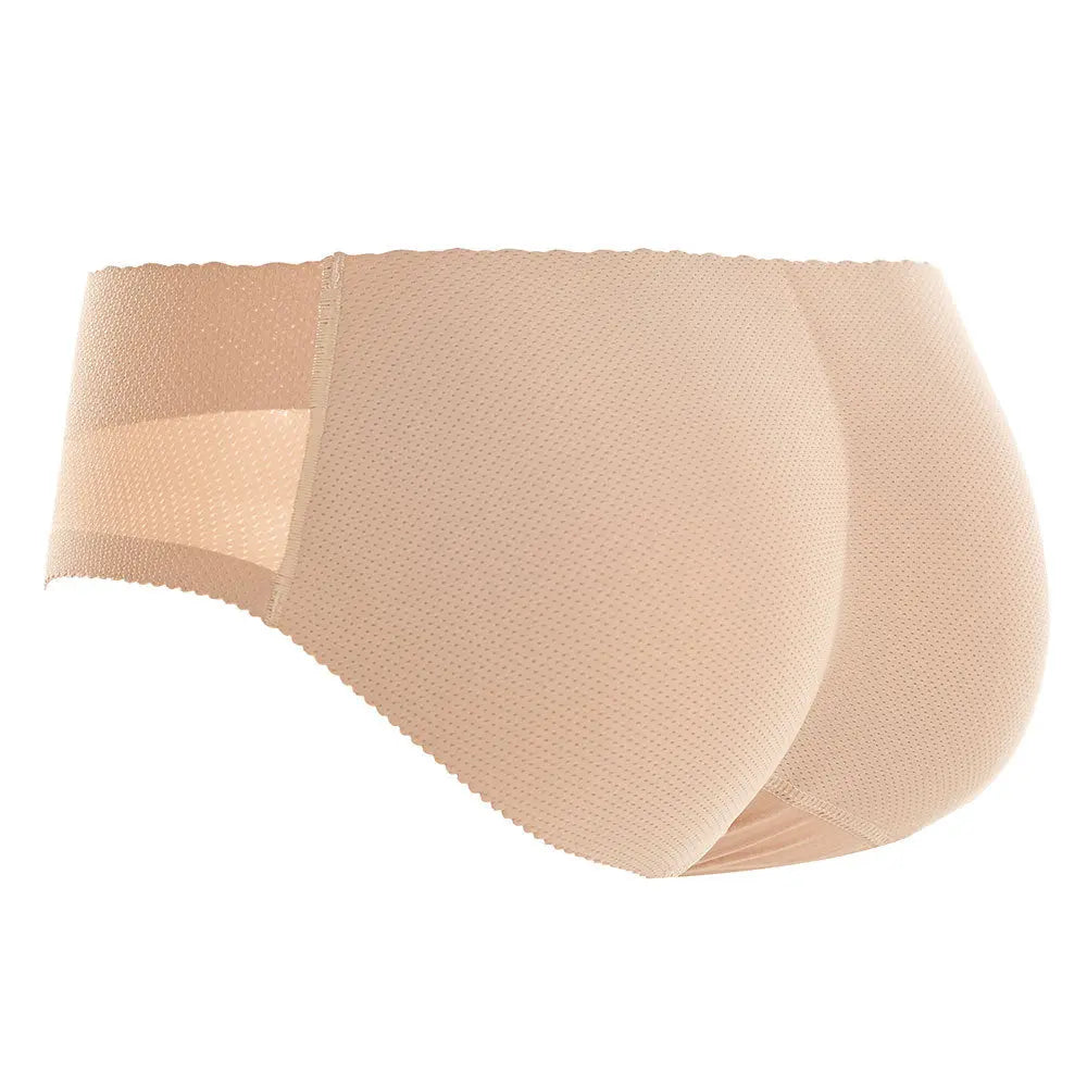 Black seamless large size butt lifting briefs by SHOPEZRA L.L.C., one-piece body shaper with low waist and buttocks enhancement.