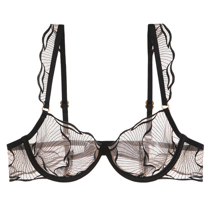 Französischer Stil Unterwäsche Damen Sommer Ultraleicht Rein Bestickte Spitze Unterwäsche Große Brust Kleine Anti-Sagging Sexy BH-Set