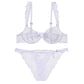 Französischer Stil Unterwäsche Damen Sommer Ultraleicht Rein Bestickte Spitze Unterwäsche Große Brust Kleine Anti-Sagging Sexy BH-Set