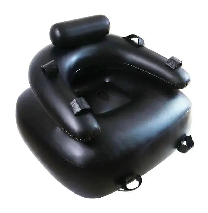 Black inflatable PVC sex sofa with dildo and pump, BDSM bondage gear, adult furniture for women, erotic sex toy from SHOPEZRA L.L.C.