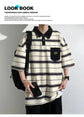2024 New Summer Men POLO Shirt Trend Loose Clothing Students Short-sleeved T Shirt Tops Round Neck Five-quarter Sleeve Harajuku SHOPEZRA L.L.C.