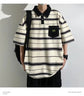 2024 New Summer Men POLO Shirt Trend Loose Clothing Students Short-sleeved T Shirt Tops Round Neck Five-quarter Sleeve Harajuku SHOPEZRA L.L.C.