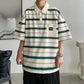 2024 New Summer Men POLO Shirt Trend Loose Clothing Students Short-sleeved T Shirt Tops Round Neck Five-quarter Sleeve Harajuku SHOPEZRA L.L.C.