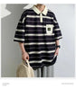 2024 New Summer Men POLO Shirt Trend Loose Clothing Students Short-sleeved T Shirt Tops Round Neck Five-quarter Sleeve Harajuku SHOPEZRA L.L.C.