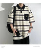 2024 New Summer Men POLO Shirt Trend Loose Clothing Students Short-sleeved T Shirt Tops Round Neck Five-quarter Sleeve Harajuku SHOPEZRA L.L.C.