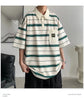 2024 New Summer Men POLO Shirt Trend Loose Clothing Students Short-sleeved T Shirt Tops Round Neck Five-quarter Sleeve Harajuku SHOPEZRA L.L.C.