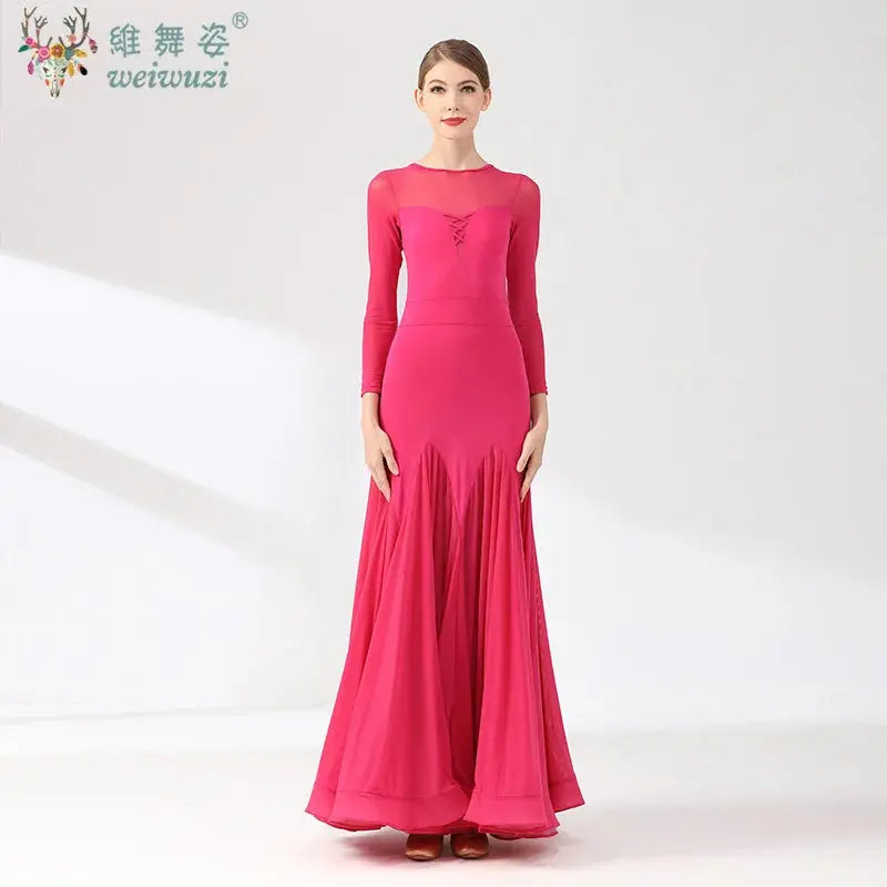 Ballroom Dance Performance Dresses Women Simple Style Waltz Dancing Wear Adult Elegant Ballroom Competition Social Dancing Dress SHOPEZRA L.L.C.