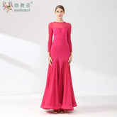 Ballroom Dance Performance Dresses Women Simple Style Waltz Dancing Wear Adult Elegant Ballroom Competition Social Dancing Dress SHOPEZRA L.L.C.
