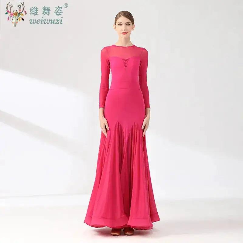 Ballroom Dance Performance Dresses Women Simple Style Waltz Dancing Wear Adult Elegant Ballroom Competition Social Dancing Dress by Dropshipman