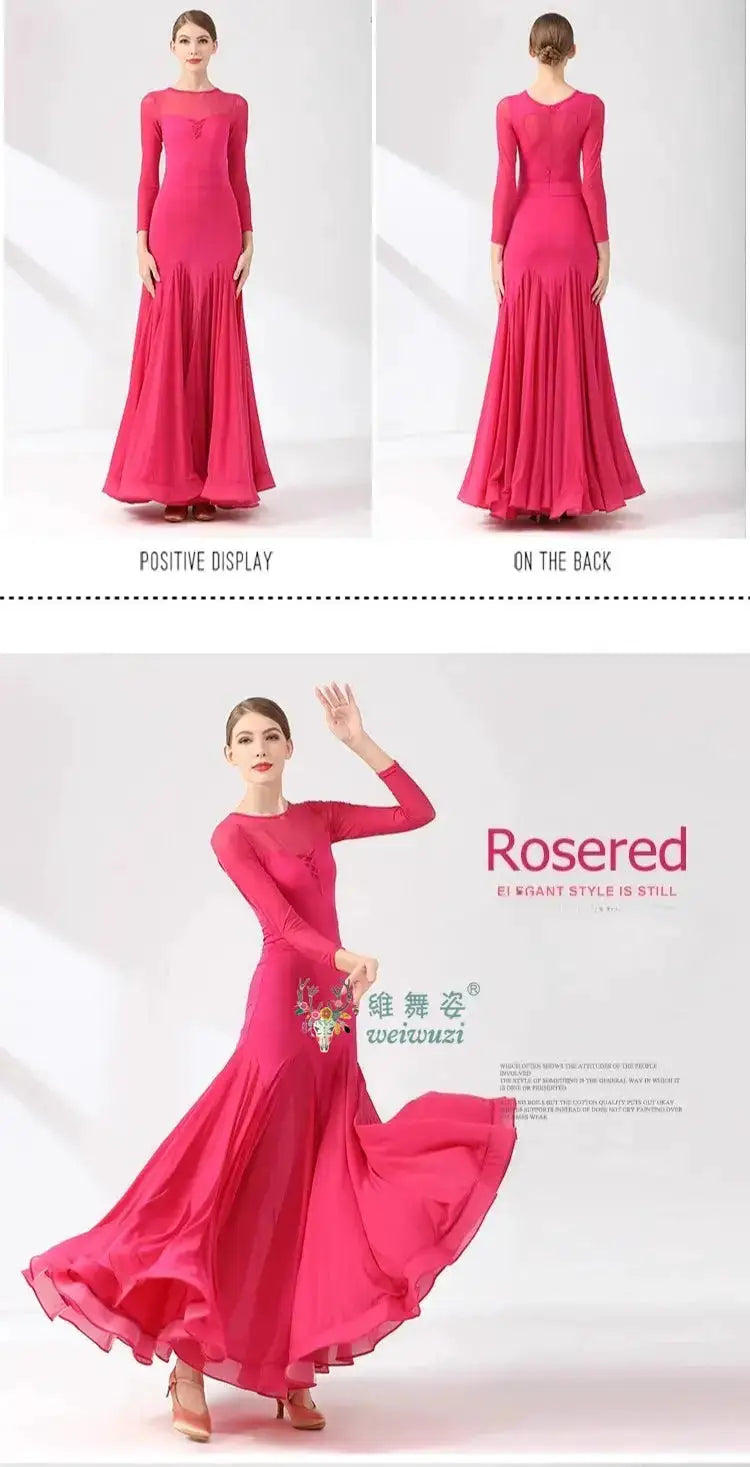 Ballroom Dance Performance Dresses Women Simple Style Waltz Dancing Wear Adult Elegant Ballroom Competition Social Dancing Dress by Dropshipman