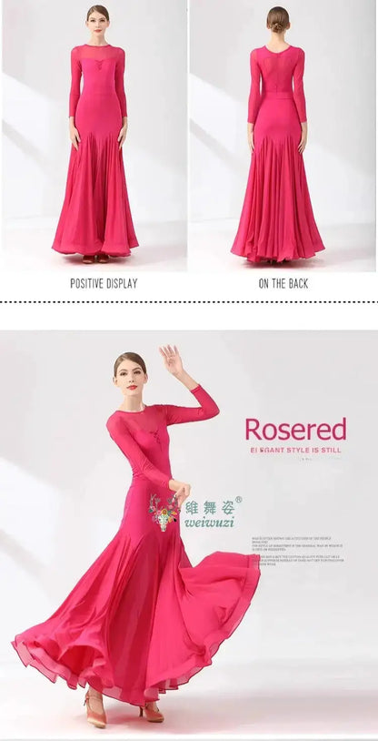 Ballroom Dance Performance Dresses Women Simple Style Waltz Dancing Wear Adult Elegant Ballroom Competition Social Dancing Dress by Dropshipman