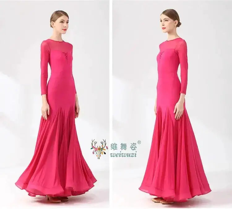 Ballroom Dance Performance Dresses Women Simple Style Waltz Dancing Wear Adult Elegant Ballroom Competition Social Dancing Dress by Dropshipman