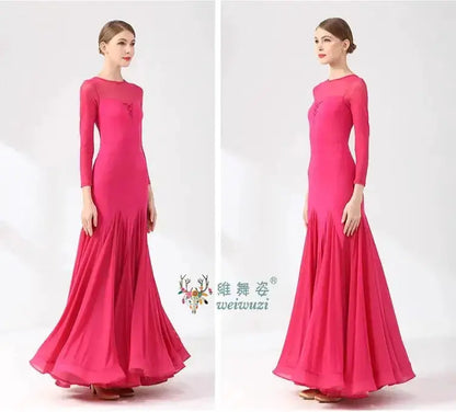 Ballroom Dance Performance Dresses Women Simple Style Waltz Dancing Wear Adult Elegant Ballroom Competition Social Dancing Dress by Dropshipman