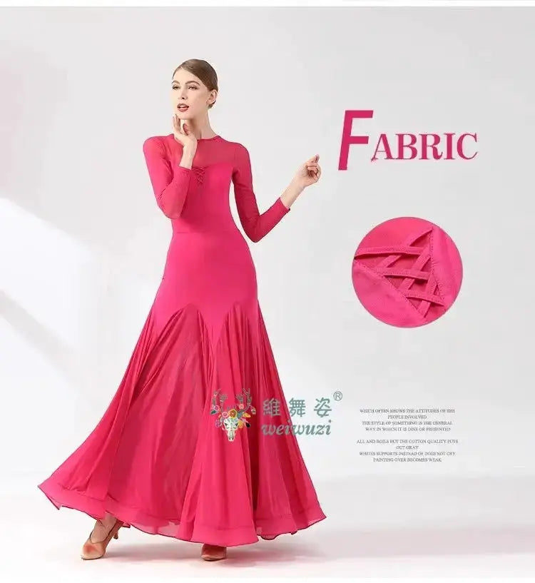 Ballroom Dance Performance Dresses Women Simple Style Waltz Dancing Wear Adult Elegant Ballroom Competition Social Dancing Dress by Dropshipman
