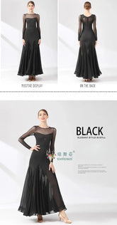 Ballroom Dance Performance Dresses Women Simple Style Waltz Dancing Wear Adult Elegant Ballroom Competition Social Dancing Dress SHOPEZRA L.L.C.