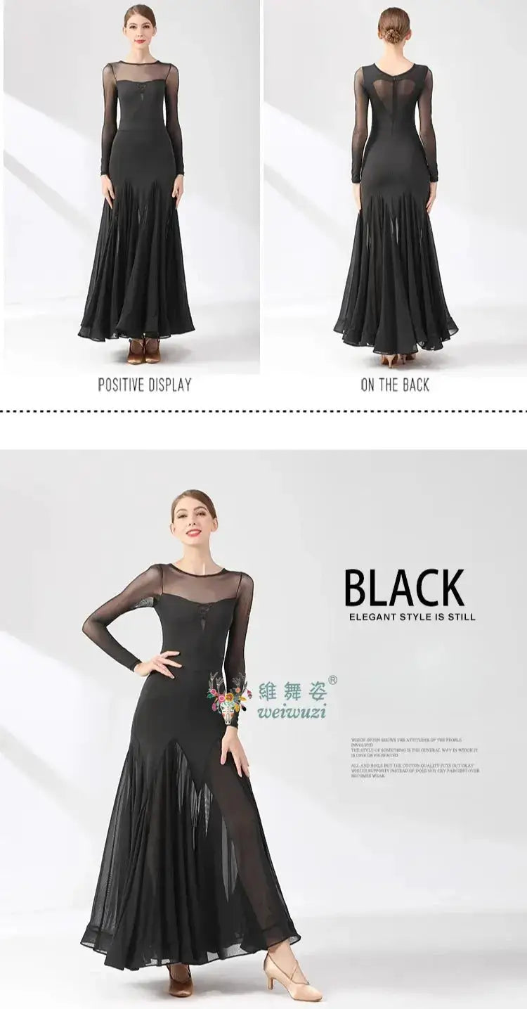 Ballroom Dance Performance Dresses Women Simple Style Waltz Dancing Wear Adult Elegant Ballroom Competition Social Dancing Dress by Dropshipman