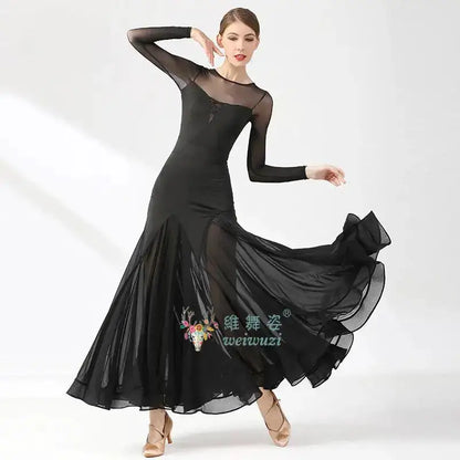 Ballroom Dance Performance Dresses Women Simple Style Waltz Dancing Wear Adult Elegant Ballroom Competition Social Dancing Dress by Dropshipman