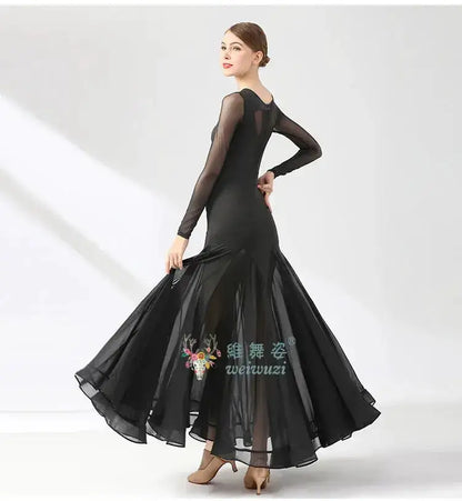Ballroom Dance Performance Dresses Women Simple Style Waltz Dancing Wear Adult Elegant Ballroom Competition Social Dancing Dress by Dropshipman