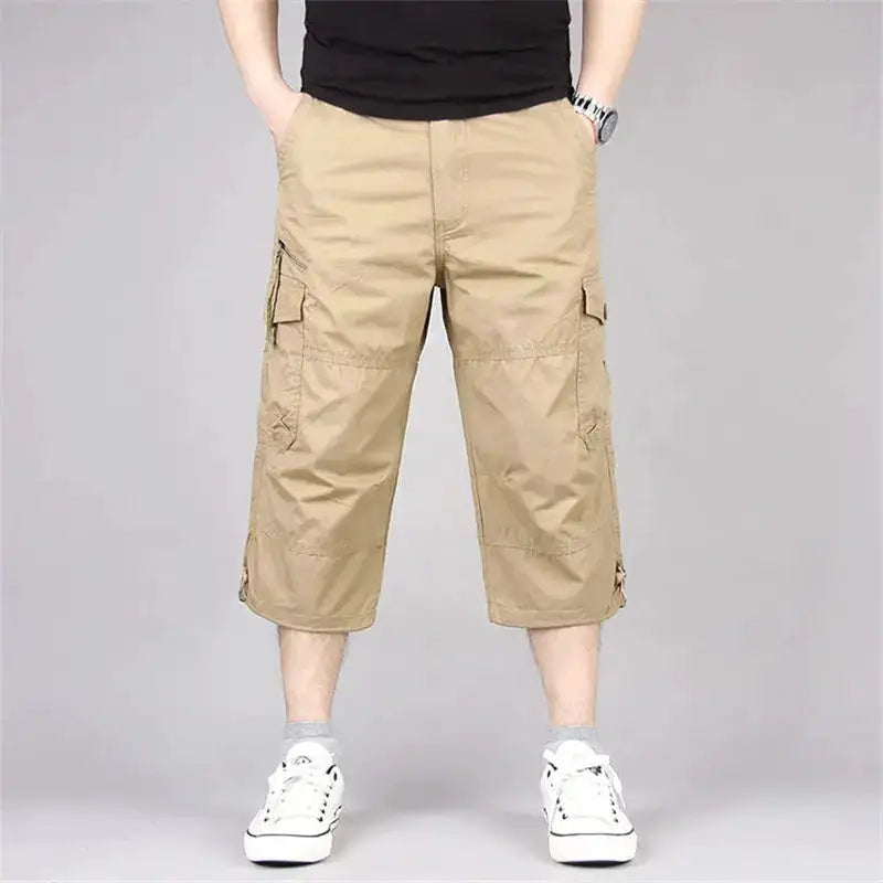 Long Length Cargo Shorts Men Summer Multi-Pocket Casual Cotton Elastic Capri Pants Men Military Tactical Short Hot Breeches 5XL by Dropshipman