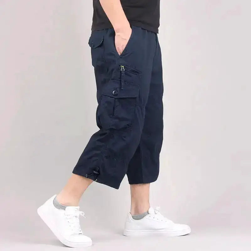 Long Length Cargo Shorts Men Summer Multi-Pocket Casual Cotton Elastic Capri Pants Men Military Tactical Short Hot Breeches 5XL by Dropshipman