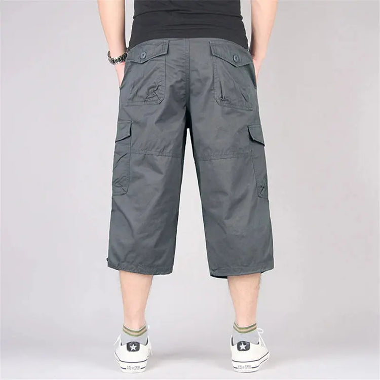 Long Length Cargo Shorts Men Summer Multi-Pocket Casual Cotton Elastic Capri Pants Men Military Tactical Short Hot Breeches  5XL SHOPEZRA L.L.C.
