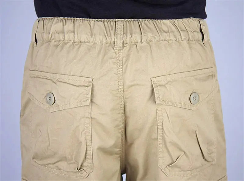 Long Length Cargo Shorts Men Summer Multi-Pocket Casual Cotton Elastic Capri Pants Men Military Tactical Short Hot Breeches  5XL SHOPEZRA L.L.C.