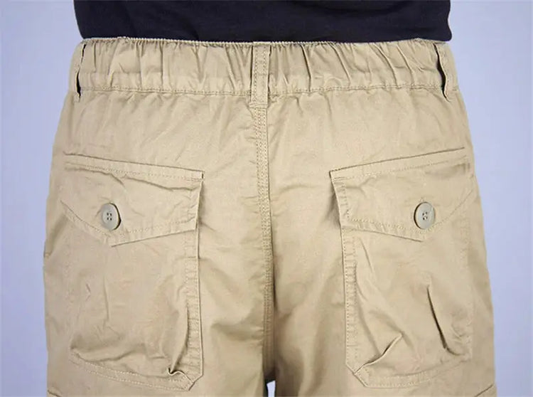 Long Length Cargo Shorts Men Summer Multi-Pocket Casual Cotton Elastic Capri Pants Men Military Tactical Short Hot Breeches  5XL SHOPEZRA L.L.C.