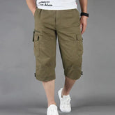 Long Length Cargo Shorts Men Summer Multi-Pocket Casual Cotton Elastic Capri Pants Men Military Tactical Short Hot Breeches  5XL SHOPEZRA L.L.C.