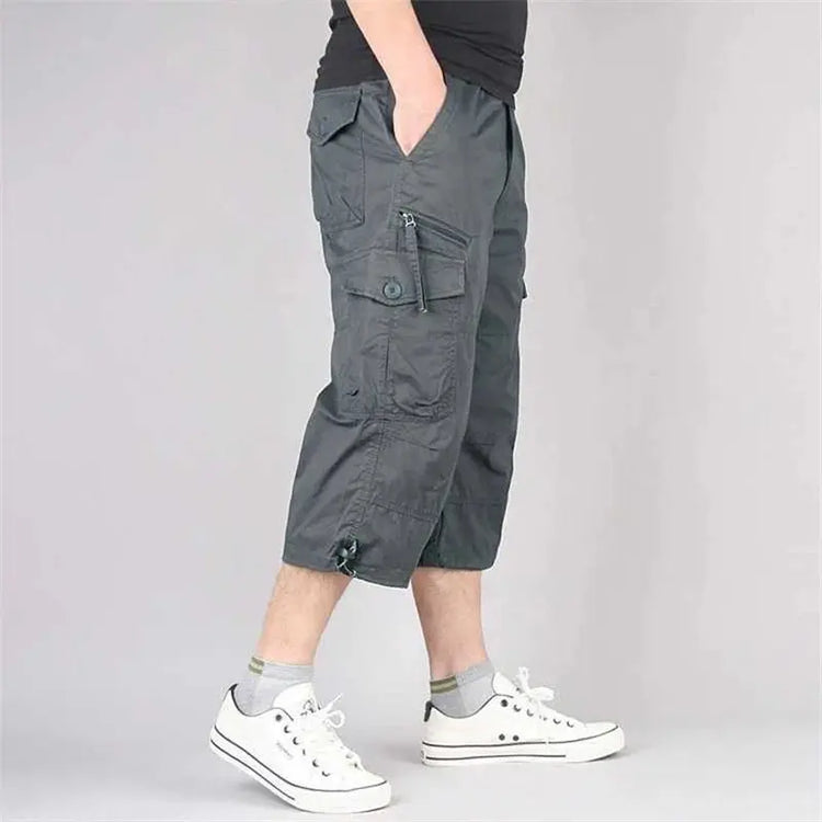 Long Length Cargo Shorts Men Summer Multi-Pocket Casual Cotton Elastic Capri Pants Men Military Tactical Short Hot Breeches  5XL SHOPEZRA L.L.C.