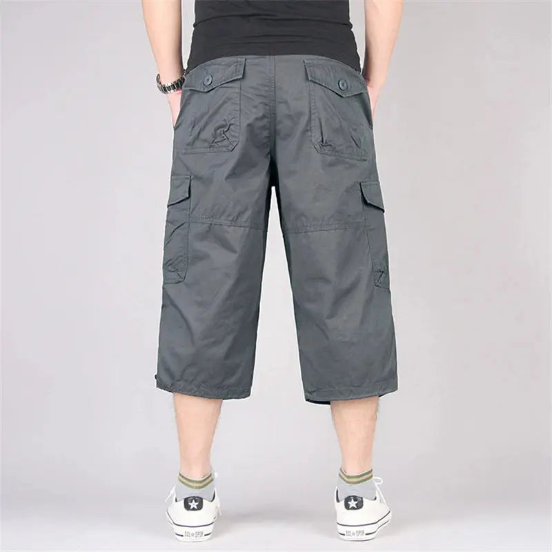 Long Length Cargo Shorts Men Summer Multi-Pocket Casual Cotton Elastic Capri Pants Men Military Tactical Short Hot Breeches  5XL SHOPEZRA L.L.C.