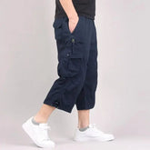 Long Length Cargo Shorts Men Summer Multi-Pocket Casual Cotton Elastic Capri Pants Men Military Tactical Short Hot Breeches  5XL SHOPEZRA L.L.C.