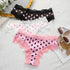 Japanese Sweet Girl Triangle Panties Polka Dot Milk Silk Thong Mid-Low Waist Lace Comfortable Cotton Crotch 465 by Dropshipman