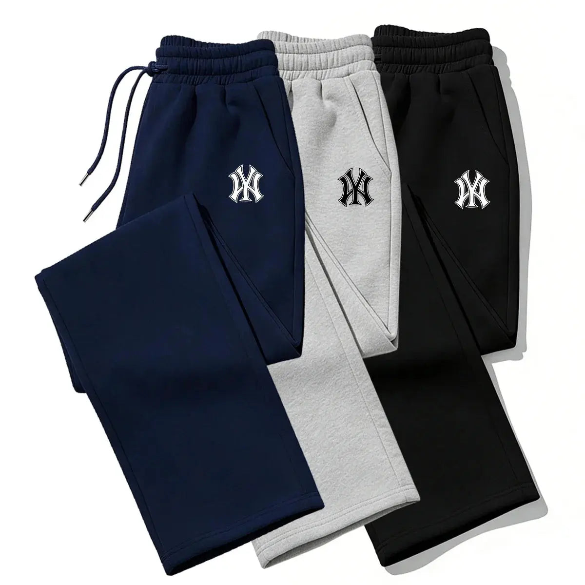 Black men's sweatpants with printed fashion design, elastic waist, soft fabric, casual style, versatile jogging trousers by SHOPEZRA L.L.C.