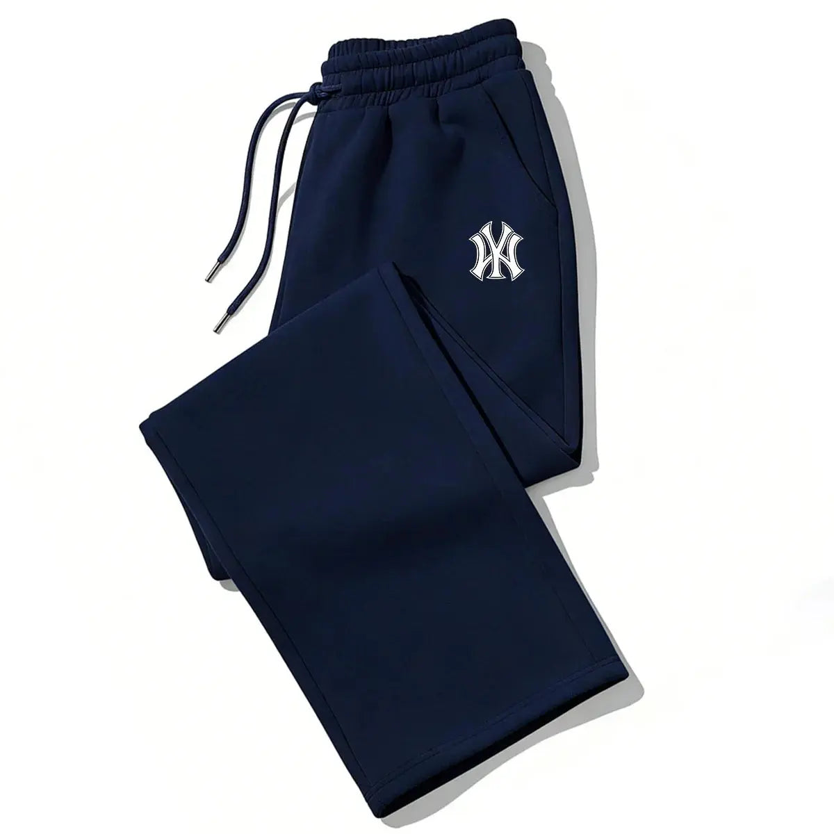 Black men's sweatpants by SHOPEZRA L.L.C. with printed design, elastic waist, soft fabric, casual fit, and trendy streetwear style.