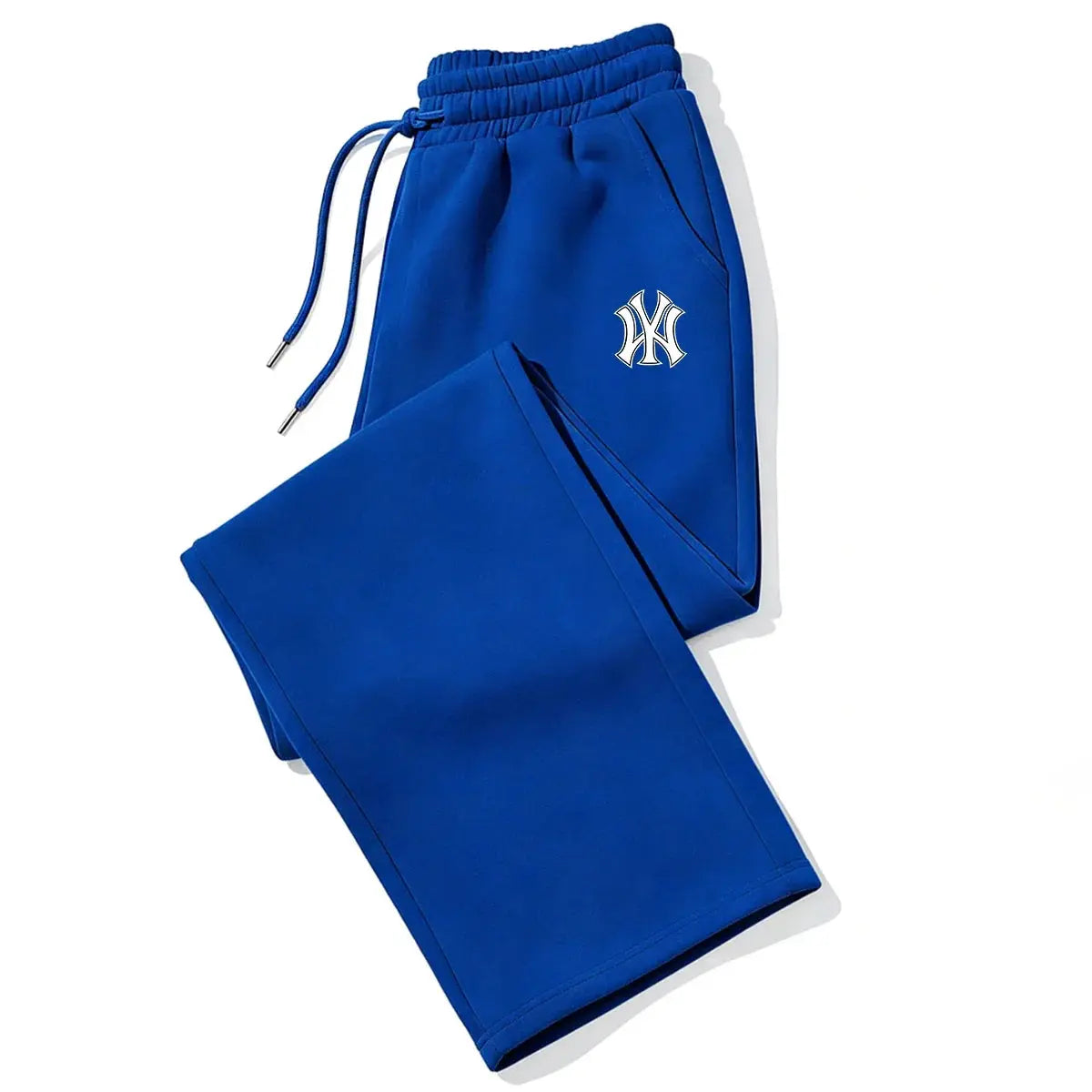 Black men's sweatpants by SHOPEZRA L.L.C. with trendy printing, elastic waist, soft fabric, and casual streetwear style.