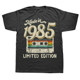 Funny Made In 1985 Limited Edition 39th Birthday Cassette Tape T Shirt Cotton Streetwear Short Sleeve Birthday Gifts T-shirt Men SHOPEZRA L.L.C.