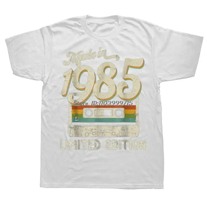 Funny Made In 1985 Limited Edition 39th Birthday Cassette Tape T Shirt Cotton Streetwear Short Sleeve Birthday Gifts T-shirt Men by Dropshipman