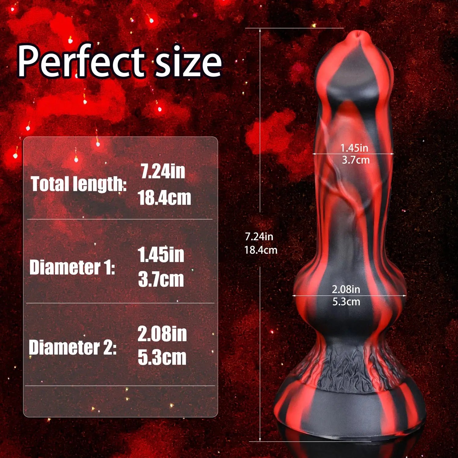 Black and red dog-shaped anal plug from SHOPEZRA L.L.C., designed for prostate massage and adult sexual stimulation.
