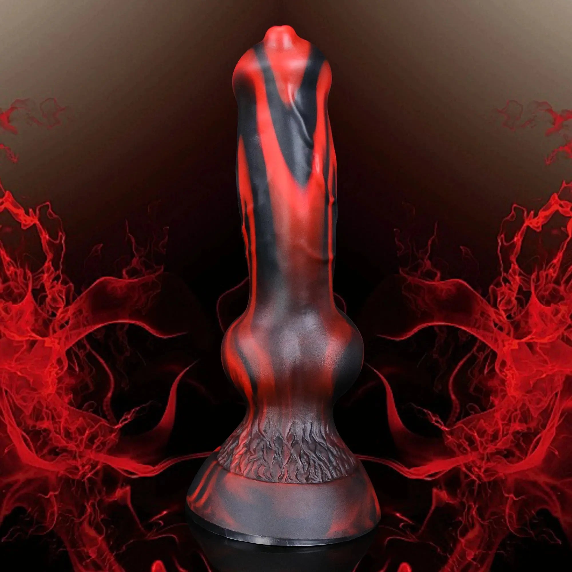 Black and red dog-shaped anal dildo from SHOPEZRA L.L.C. designed for prostate massage and adult sexual stimulation.