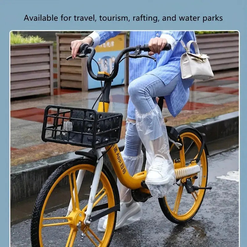 10/20/30pcs waterproof disposable shoe covers by SHOPEZRA L.L.C., transparent plastic, thick, wear-resistant outdoor rain shoe covers.