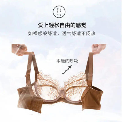 Inter-color sexy transparent underwear ladies with steel ring lace bra gathered comfortable underwear manufacturers wholesale explosions by Dropshipman
